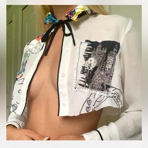 One of a Kind Katelyn Fay Handmade Crop Top Blouse